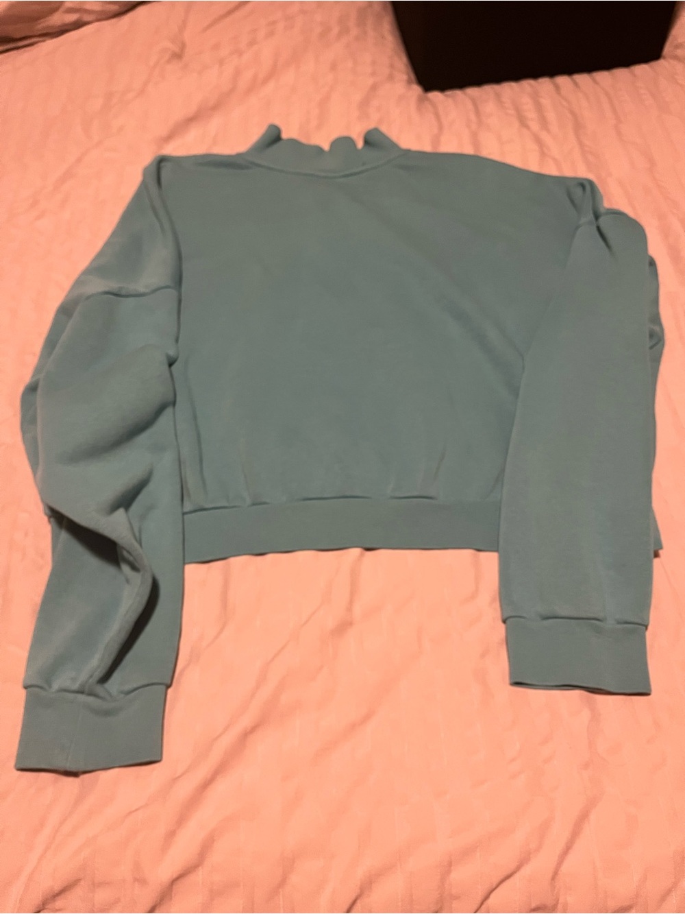 Nike Women's Cropped Half-Zip Sweatshirt in Teal - Picture 2 of 2